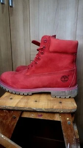 Timberland Premium Men's Boots -Red , UK 10.5W (A1149) - Picture 1 of 6