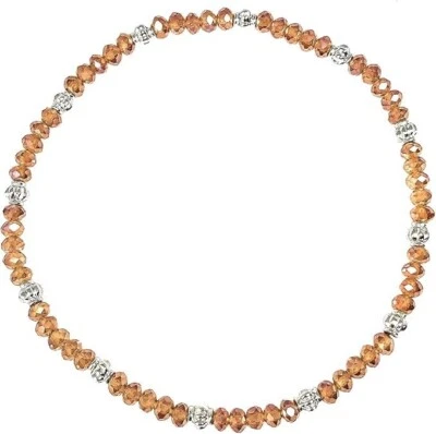 Pulsera tobillera con cuentas elásticas - naranja oscuro (A128) Foto 1 de 2