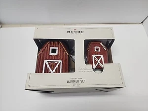 NIB Ceramic Red Barn Warmer Gift Set - Picture 1 of 3