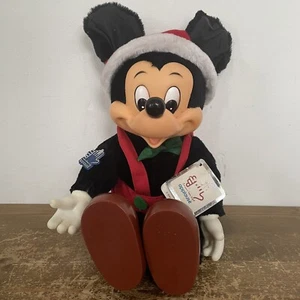 Vintage Applause Christmas Santa Mickey Mouse Disney Plush Doll - Picture 1 of 14