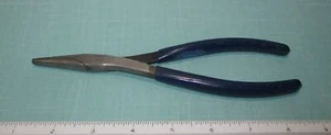 Vintage Matco 8" Carbon nicht verriegelnd blauer Griff lange flache Nase Entenschnabel Zange PM618P - Bild 1 von 3