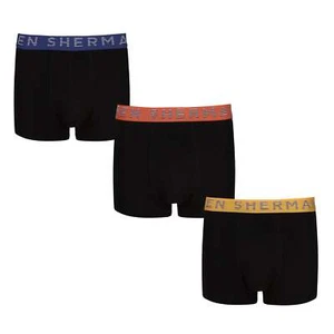 Ben Sherman Mens Achilles 3 Pack Trunks in Black - Picture 1 of 7