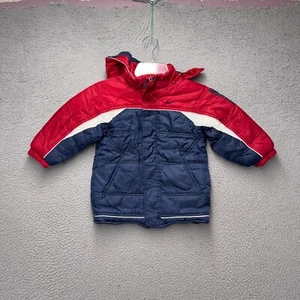 Nike Jacket Boys Blue Red Reversible Softshell Fleece Hood Outdoor - Picture 1 of 5
