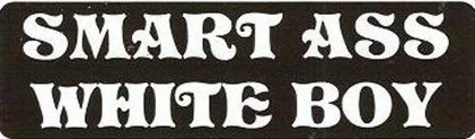 摩托车贴纸头盔或工具箱 #824 智能白色男孩 — 第 1/1 张图片