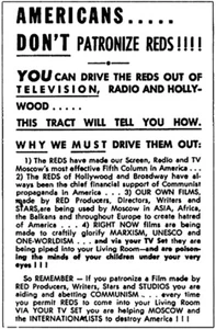 Americans Don't Patronize Reds - 1950's - McCarthy Anti-Communism Poster - Picture 1 of 1