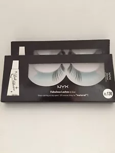 Two Packs NYX Fabulous Lashes & Glue Black & Light Teal EL136 NEW - Picture 1 of 3