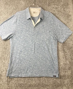 Faherty Polo Men's XL Light Blue Short Sleeve Shirt Heather  RN140476 - Picture 1 of 6