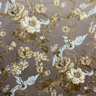 Floral Print Velvet Microfiber Fabric 54" Wide Upholstery Window Craft - By Yard - Image 1 of 4