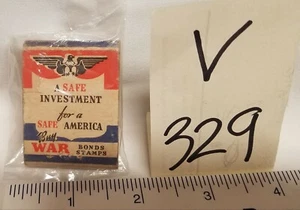 ORIGINAL 1940's WW2 BUY WAR BONDS World War 2 Unstruck MATCH BOOK & U.S. Army - Picture 1 of 4
