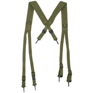Norwegian OD Army Suspenders Heavy Duty Construction Fully Adjustable up to 42 - Picture 1 of 1