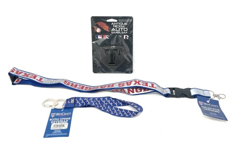 Texas Rangers MLB SUPER FAN BUNDLE - Reflective Lanyard, Bottle Opener & More! Cover