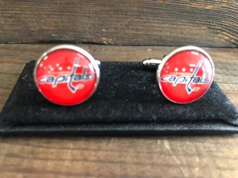 New CUFFLINKS for dress shirt - WASHINGTON CAPITOLS Hockey Theme Cuff Links Cover