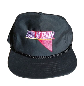 Vintage TOUR De TRUMP Cap Hat Black Cycling Race Donald Trump New York 1980's - Picture 1 of 14
