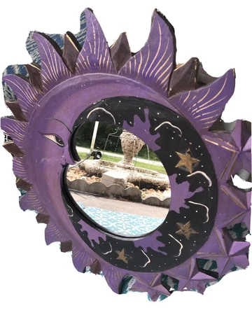 SUN MOON STAR Celestial Astrology Mirror PURPLE BOHO Chic vintage Beauty Cover