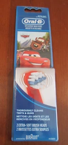 Paquete de 2 cabezales de cepillo de dientes de repuesto Oral-B para niños coches extra suaves nuevos en paquete - Imagen 1 de 3