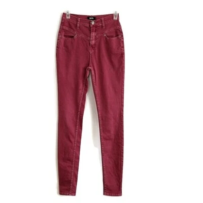 Pantalones BDG para mujer talla 27 granate liso cintura alta pierna ajustada Foto 1 de 4