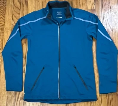 Asics Motion Protect Blue Full Zip Reflective Running Windbreaker Mens Small - Image 1 of 4