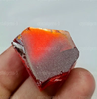 203 克拉深橙色锆石粗糙未切割形状适用于散装宝石 — 第 1/4 张图片