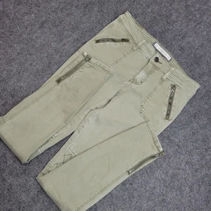 Abercrombie & Fitch Jeans Womens 0/25 Green Stretch Moto Skinny Ankle Zip Y2K - Picture 1 of 12