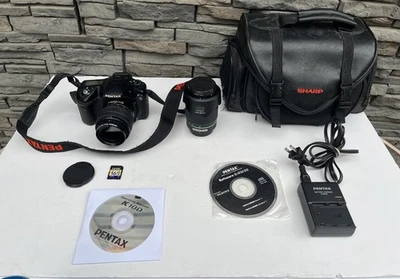 Pentax K-10D 10.2MP SLR Digital Camera W/ Bag / 52mm & 50-200mm Lens Works - Image 1 of 4