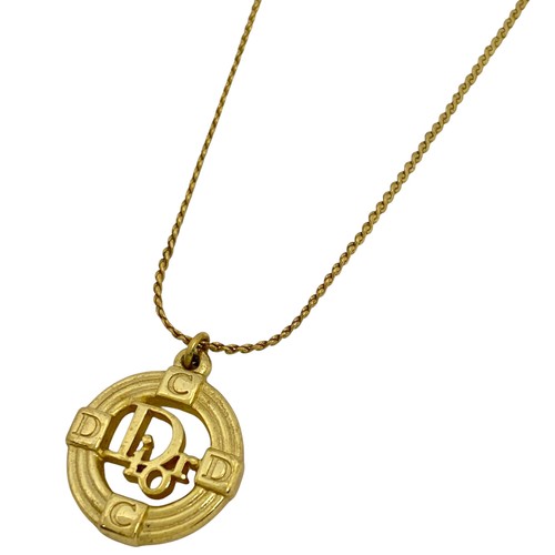 Collana girocollo con logo Christian Dior placcato oro donna