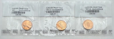 1971, 1971 D, 1971 S Lincoln Memorial Cent - UNC - 1C - Littleton Coin Co. - Image 1 of 2