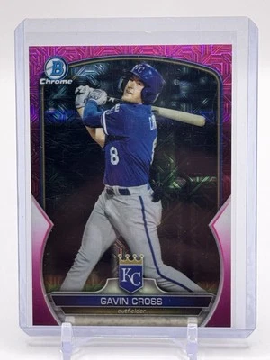 2023 Bowman Chrome Gavin Cross #BCP-160 Pink Vapor Wave Refractors /199 Royals - Image 1 of 2