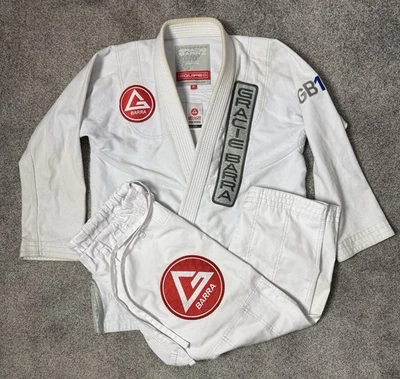 Pantalones Gracie Barra Equipe Talla A1 Blanco Gi Top e Inferior Jiu-Jitsu Parches MMA Foto 1 de 4