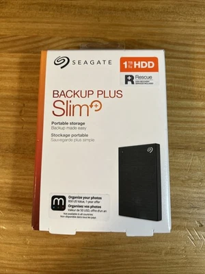 Seagate Backup Plus Slim Portable 1TB External STHN1000400 Hard Drive Mac Pc New - Image 1 of 4