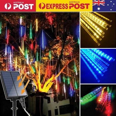 Christmas Lights Shower Light 288 LED Icicle Falling Metro Solar RGB Outdoor - image 1 of 4