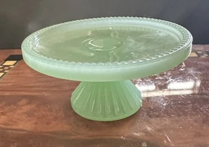 Vintage Jadeite Green Glass Miniature Pedestal Cupcake Stand 3-4” - Picture 1 of 3