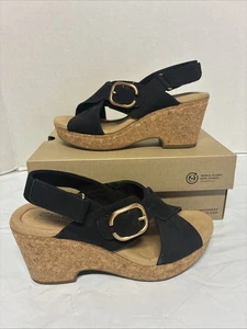 Clarks Collection Leder-Wedges Giselle Taube schwarz Damen 7,5 M - Bild 1 von 9