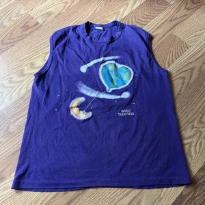Vtg 80s Purple Tank Magic Mountain Men’s XL T Shirt 90s Moon Earth Balloon Star - Picture 1 of 10