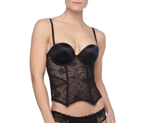 $210 Chantelle Opera corsetto in pizzo floreale nero taglia 32B - Foto 1 di 4