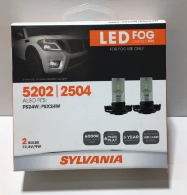 Sylvania LED Fog Lights & DRL 5202/2504 PS24W/PSX24W NEW 2 Bulbs Pack - Image 1 of 2