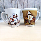 2 Trisa Italian French Baguettes Pastry Wine Chef Bicycle Ceramic Coffee Mugs