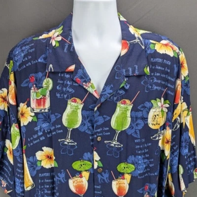 Мужская гавайская рубашка Big Dogs размер XL вискоза коктейли напитки рецепты пляж - Изображение 1 из 4