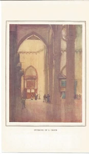 INTERIOR OF S CROCE Florence Italy ANTIQUE PRINT 1913 - Picture 1 of 1