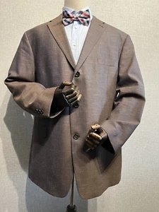 Kenneth Cole Reaction SZ 46R Men’s Brown/Blue Sheen Wool 84% /Linen /Silk Coat - Picture 1 of 11