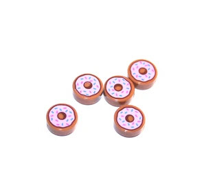 5x LEGO® Fliese/Kachel 1x1 rund mit Donut 98138pb182 NEU Medium Nougat hellbraun - Picture 1 of 1