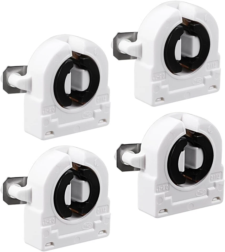 4Pcs T8 Fluorescent Light Holder G13 Base Non-Shunted Lamp Socket AC 500V 2A for - Image 1 of 4