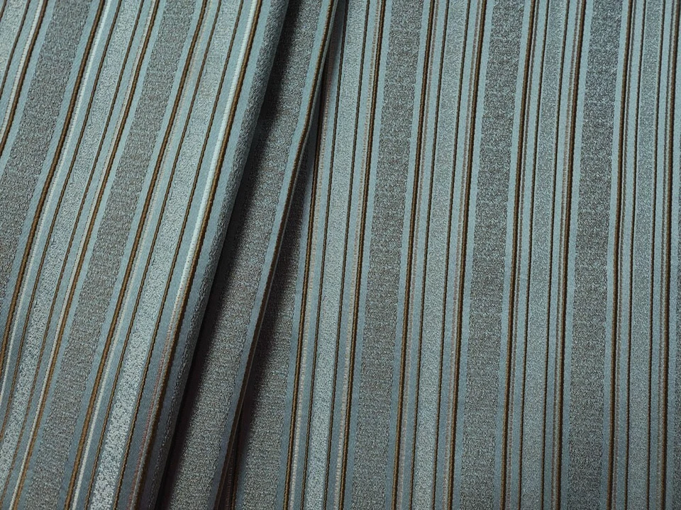 Tela de tapicería para cortinas - Impresionante diseño tejido a rayas jacquard - espuma de mar Foto 1 de 1