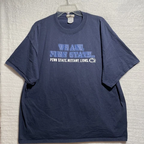 Vtg NCAA Penn State ESPN U Shirt Mens 2XL Blue Crew Neck Short Sleeve Cotton Cover