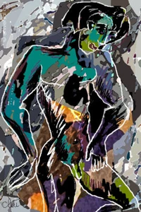 JACQUELINE DITT - Adonis ltd. firmado impresión original gráficos desnudo hombre imágenes - Imagen 1 de 3