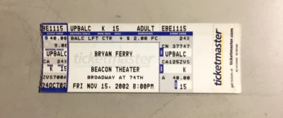 BRYAN FERRY - 11/15/2002 - Beacon Theater - Manhattan, NY - Image 1 of 2