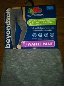 new NWT fruit of loom waffle knit pants thermal underwear womens plus 3X 22 gray - Picture 1 of 2