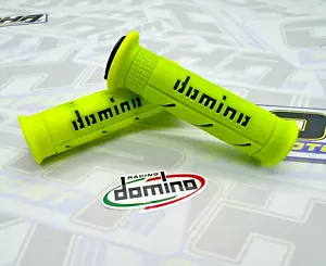Domino Dual Compound Motorcycle Road Race Handlebar Bar Grips - Fluo Yellow - Picture 1 of 1