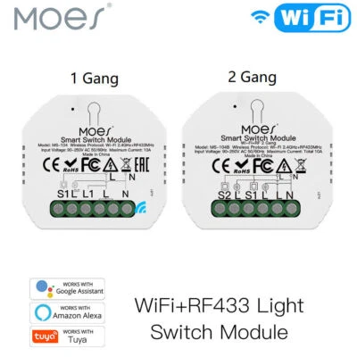 MOES WiFi RF Smart Light Switch Module 3-Way DIY Alexa Google APP Remote Timer - Imagen 1 de 4