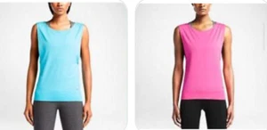 Nike Dri-FIT Lux Tech Pink Blue Knit Sleeveless Shirt Tank Top Womens Nwt - Picture 1 of 9