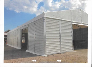 Haltec-Leichtbauhalle, 15x10x5 Aluträger mit Tor, Tür u. Innenfolie Erweiterbar - Bild 1 von 3